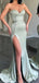 Sexy Sweetheart Mermaid Side Slit Long Satin Bridesmaid Dresses Online, BG583