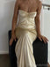 Sexy Halter Mermaid Elegant Champagne Long Evening Prom Dress Online, OL136
