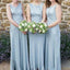 Modest Bateau Mermaid Sleeveless Satin Long Bridesmaid Dresses Online, BG559