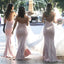 Simple Sweetheart Mermaid Sleeveless Long Pink Satin Bridesmaid Dresses Online, BG560