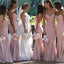 Simple Sweetheart Mermaid Sleeveless Long Pink Satin Bridesmaid Dresses Online, BG560