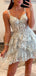 Elegant Straps A-line V-neck Applique Short Homecoming Dresses Online, HD0693