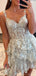 Elegant Straps A-line V-neck Applique Short Homecoming Dresses Online, HD0693