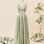 Elegant Spaghetti Straps V-neck A-line Satin Bridesmaid Dresses Online, BG590