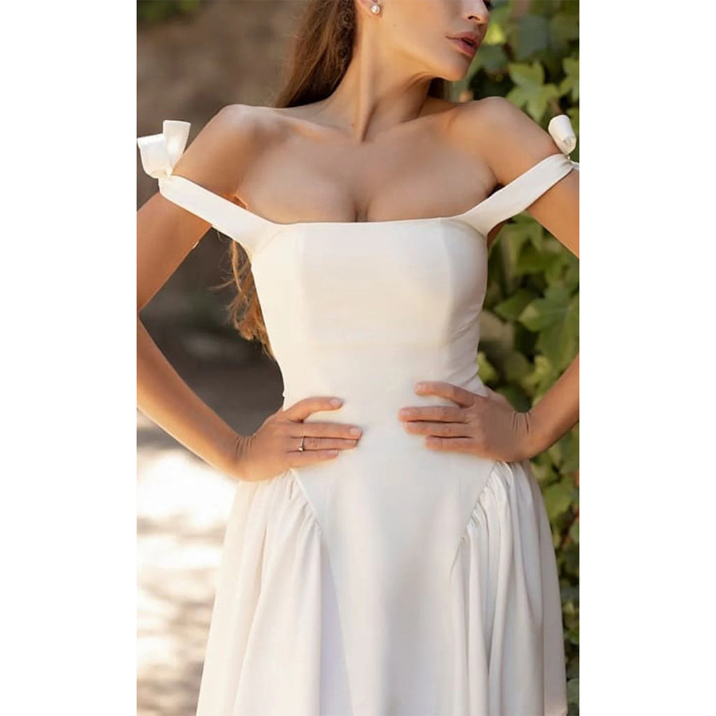 Elegant Straps Square Neck Ivory Short Homecoming Dresses Online, HD0669