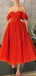 Elegant Off the Shoulder A-line Tulle Long Orange Evening Prom Dress Online, OL213