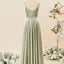 Elegant Spaghetti Straps V-neck A-line Satin Bridesmaid Dresses Online, BG590