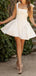 Elegant Straps Square Neck Ivory Short Homecoming Dresses Online, HD0669