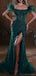 Off the Shoulder Mermaid Sequins Side Slit Beading Long Evening Prom Dress Online, OL215