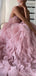 Elegant A-line Spaghetti Straps Dusty Rose Tulle Long Evening Prom Dress Online, OL216