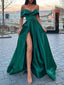 Elegant Off the Shoulder A-line Side Slit Evening Prom Dress Online, OL171