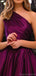 Elegant One Shoulder A-line Side Slit Orchid Long Prom Dress Online, OL228
