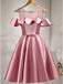 Elegant A-line Off the Shoulder Dusty Pink Short Homecoming Dresses Online, HD0643
