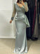 Elegant Long Sleeves V-neck Sequins Mist Mermaid Prom Dress Online, OL238