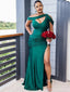 Mismatched Emerald Green Off the Shoulder Mermaid Satin Cheap Bridesmaid Dresses online, BG258