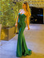 Sexy Spaghetti Straps Sweetheart Cross Back Mermaid Green Long Prom Dresses, OL702