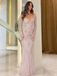 Stunning Yellow Sweetheart Long Sleeve Mermaid Prom Dress Floor Length Tulle Beaded Gown,OLP2400