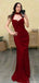 Sexy Red High Neck Mermaid Long Prom Dress Ideas, Evening Party Dresses, OLP1421