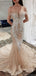 Sexy Champagne Off-Shoulder Mermaid Long Prom Dress Ideas, Evening Party Dresses, OLP1514