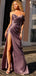 Sexy Purple Sweetheart Sleeveless Mermaid Side Slit Long Prom Dress Ideas, Evening Party Dresses ,OLP1188