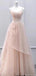 Elegant Pink Spaghetti Strap A-Line Long Prom Dress Ideas, Evening Party Dresses, OLP1443