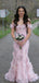 Glamorous Off-the-Shoulder Pink Sequin Mermaid Prom Dress with 3D Floral Accents,OLP1882