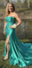 Elegant Green Sweetheart Mermaid Side Slit Long Prom Dress Ideas, Evening Party Dresses, OLP1382