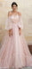 Elegant Pink Sweetheart A Line Long Prom Dress Ideas, Evening Party Dresses, OLP1684