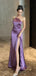 Sexy Purple One-Shoulder Sleeveless Mermaid Side Slit Long Prom Dress Ideas, Evening Party Dresses , OLP1206