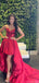 Sexy Red Sweetheart High Low Long Prom Dress Ideas, Evening Party Dresses, OLP1433