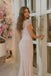 Classy White Beaded Sweetheart Cap Sleeve Mermaid Long Prom Dress,OLP2362