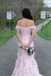 Glamorous Off-the-Shoulder Pink Sequin Mermaid Prom Dress with 3D Floral Accents,OLP1882