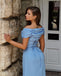 Elegant Blue Off-Shoulder Mermaid Long Prom Dress Ideas, Evening Party Dresses, OLP1457