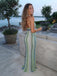 Modern Halter Neck Stripe Knit Prom Dress Classy Bodycon Sleeveless Evening Gown,OLP2331