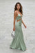 Sexy Satin Maxi Prom Dress Sleeveless V Neck Open Back Evening Gown,OLP2311