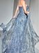 Sparkly Blue Sweetheart Mermaid Long Prom Dress Ideas, Evening Party Dresses, OLP1557