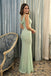 Modern Sage Green One-Shoulder Mermaid Evening Gown with Draped Ruched Fabric,OLP2369