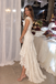 Classy Ivory Cowl Neck Off Shoulder Floral High Low Prom Dress,OLP2493