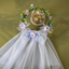 Flower Girl Bow Veil with Floral Crown – Soft Tulle Kids Wedding Headpiece