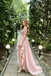Sparkly Pink High Low Prom Dress Off Shoulder Sequin Ruffle Tulle Gown,OLP2199