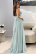Stunning Sage Green Sweetheart Beaded Tulle Long Prom Dress,OLP2402