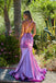 Elegant Purple V-Neck Mermaid Side Slit Long Prom Dress Ideas, Evening Party Dresses, OLP1663