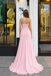 Pretty Pink Strapless Ruched Chiffon Floor-Length Prom Dress,OLP2489