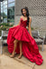 Sexy Red Sweetheart High Low Long Prom Dress Ideas, Evening Party Dresses, OLP1433