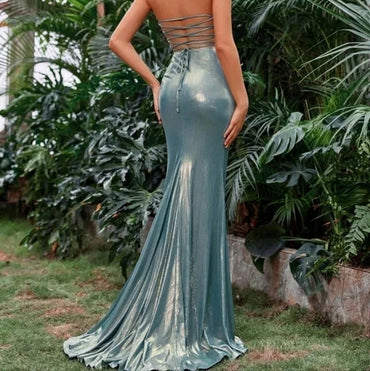Elegant Teal Sweetheart Mermaid Side Slit Floral Long Prom Dress Ideas, Evening Party Dresses, OLP1344