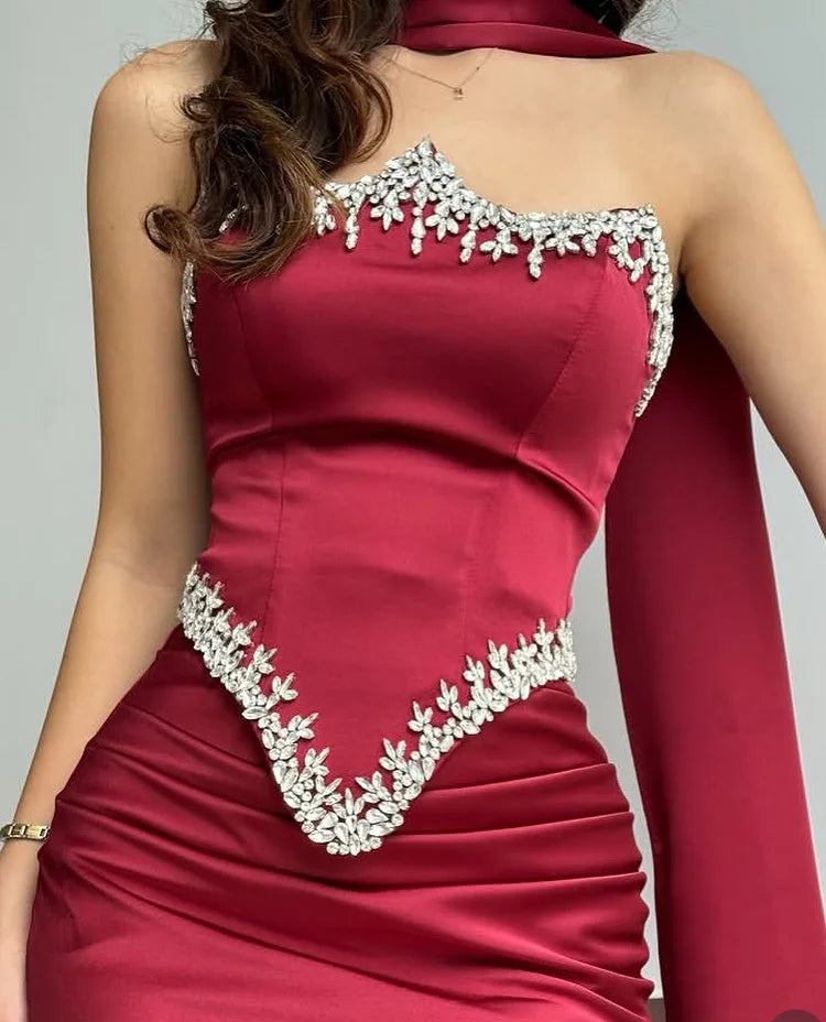 Elegant Burgundy Sweetheart Mermaid Long Prom Dress Ideas, Evening Party Dresses, OLP1608