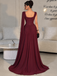 Stunning Burgundy Chiffon Cowl Neck Sleeveless A-Line Long Prom Dress,OLP254