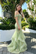 Pretty Mint Green Off Shoulder Sleeveless Floor-Length Tulle Embroidered Prom Dress,OLP2348