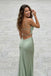 Sexy Satin Maxi Prom Dress Sleeveless V Neck Open Back Evening Gown,OLP2311
