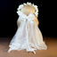 Flower Girl Bow Veil with Floral Crown – Soft Tulle Kids Wedding Headpiece